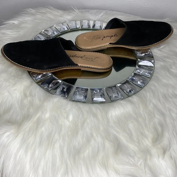 Free People Black Suede Flat Mules 38 - Picture 3 of 6